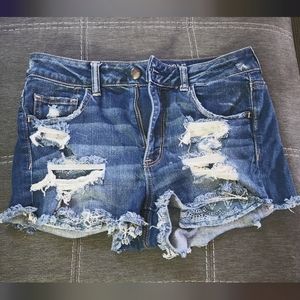 Distressed Denim Shorts